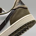 Air Jordan 1 Retro Low "Medium Olive and Summit White" Little Kids' Shoes
