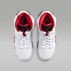 Air Jordan 5 Retro "Fire Red Black Tongue" Big Kids' Shoes