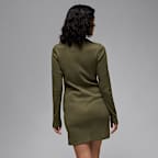 Vestido de manga larga de tejido Knit de medio cierre para mujer Jordan