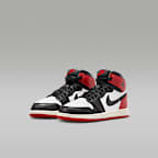 Jordan 1 Retro High OG "Black Toe"-sko til mindre børn