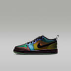Jordan 1 Low SE "Magic Ball" Little Kids' Shoes - Black/Action Green/Yellow Zest/Metallic Silver