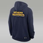 Sudadera con gorro universitaria marca Jordan Dri-FIT de cierre completo para hombre Michigan Sideline