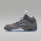 Air Jordan 5 Retro "Wolf Grey" Men's Shoes - Light Graphite/Wolf Grey/White