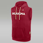 Oklahoma Sideline Men's Jordan Brand Dri-FIT College Sleeveless Pullover Hoodie