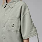 조던 여성 우븐 반팔 탑