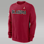 Sudadera de cuello redondo sin cierre universitaria marca Jordan para hombre Oklahoma Sideline Club