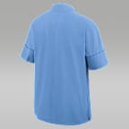 North Carolina Sideline Coach Men's Jordan Brand College 1/2-Zip Short-Sleeve Hooded Jacket