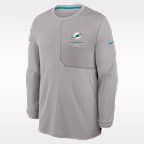 Playera de manga larga Nike Dri-FIT de la NFL para hombre Miami Dolphins Sideline Coach