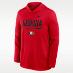 Playera de manga larga universitaria Nike Dri-FIT con gorro para hombre Georgia Sideline