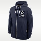 Dallas Cowboys Utility Player Sideline Men's Nike Dri-FIT NFL Full-Zip Hoodie