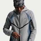 Casaco Windrunner em lã cardada com fecho completo e bloco de cor Nike Tech para homem