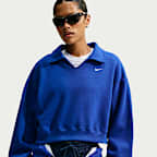 Nike Studio Fleece Medium Weight Women's Oversized Cropped Polo