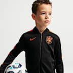 Pleteninová fotbalová sportovní souprava Nizozemsko Strike Nike Dri-FIT pro malé děti