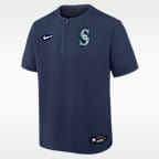 Seattle Mariners Authentic Collection Men's Nike Dri-FIT MLB 1/4-Zip Short-Sleeve Windshirt
