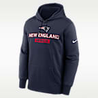 New England Patriots Toss Sweep Men’s Nike Therma NFL Pullover Hoodie