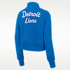Detroit Lions Phoenix Women's Nike NFL Cropped 1/4-Zip Crew