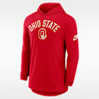 Playera con gorro de manga larga universitaria Nike Dri-FIT para hombre Ohio State Legacy Arch