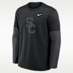 Playera de manga larga universitaria Nike Therma-FIT para hombre USC Sideline Coach