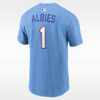 Playera Nike de la MLB para hombre Ozzie Albies Atlanta Braves City Connect