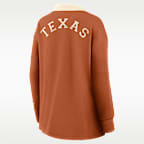 Polo de manga larga Nike Dri-FIT oversized para mujer Texas Academic