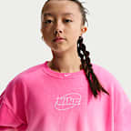 Nike Studio Fleece Lightweight Big Kids' (Girls') Oversized Graphic Crew