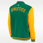Athletics Authentic Collection Dugout Men's Nike MLB Full-Zip Bomber Jacket