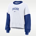 Chicago Cubs Primary Women's Nike MLB Pullover Crew