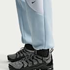 Calças de lã cardada com bainha aberta e bloco de cor Nike Tech para homem