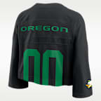 Playera universitaria Nike Dri-FIT cropped para mujer Oregon Jersey