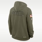 New England Patriots Salute to Service Sideline Dominant Force Men's Nike Dri-FIT NFL Pullover Hoodie