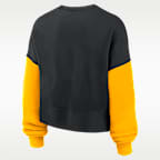 Sudadera de cuello redondo sin cierre Nike de la NFL para mujer Pittsburgh Steelers