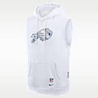 Sudadera con gorro sin cierre sin mangas Nike Dri-FIT de la NFL para hombre Buffalo Bills Rivalries Collection Sideline