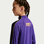 Playera de entrenamiento de futbol Kobe de tejido Knit Dri-FIT del FC Barcelona visitante Strike para niños talla grande