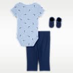 Conjunto de 3 piezas de body y pants con patrón tipo waffle para bebé Nike