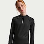 Maglia a manica lunga con zip a metà lunghezza Nike Pro Dri-FIT – Ragazza
