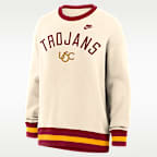 Sudadera de cuello redondo sin cierre universitaria Nike oversized para mujer USC Legacy