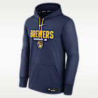 Milwaukee Brewers Authentic Collection Men's Nike Therma MLB Pullover Hoodie