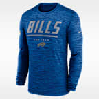 Playera de manga larga Nike Dri-FIT de la NFL para hombre Buffalo Bills Sideline Team Issue Velocity