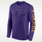 LSU Primetime Stack Legend Men's Nike Dri-FIT College Long-Sleeve T-Shirt