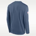 New England Patriots Rivalries Collection Sideline Legend Small Logo Men's Nike Dri-FIT NFL Long-Sleeve T-Shirt
