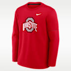 Playera de manga larga universitaria Nike Therma-FIT para hombre Ohio State Sideline Coaches