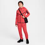 Sudadera con gorro con cierre completo para niños grandes Nike Sportswear Tech Fleece