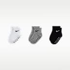 Nike Baby Swoosh Ankle Gripper Socks (3-Pairs)