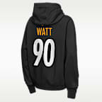 Sudadera con gorro sin cierre Nike de la NFL para niños talla grande T. J. Watt Pittsburgh Steelers