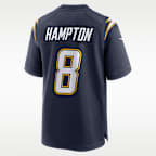 Omarion Hampton Los Angeles Chargers Men's Nike NFL Game Jersey