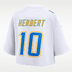 Justin Herbert Los Angeles Chargers Women's Nike NFL Cropped Tundra Game Jersey