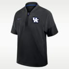 Chamarra con gorro de manga corta universitaria Nike de medio cierre para hombre Kentucky Sideline Coach