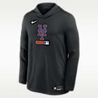 New York Mets Authentic Collection Men's Nike Dri-FIT MLB Long-Sleeve Hooded Top
