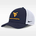 Gorra de rejilla universitaria Nike ajustable para hombre West Virginia Sideline Rise Gameday