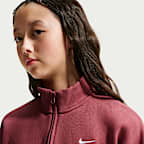 Nike Sportswear Studio Fleece Oversize-Oberteil mit Viertelreißverschluss (ältere Kinder, Mädchen)